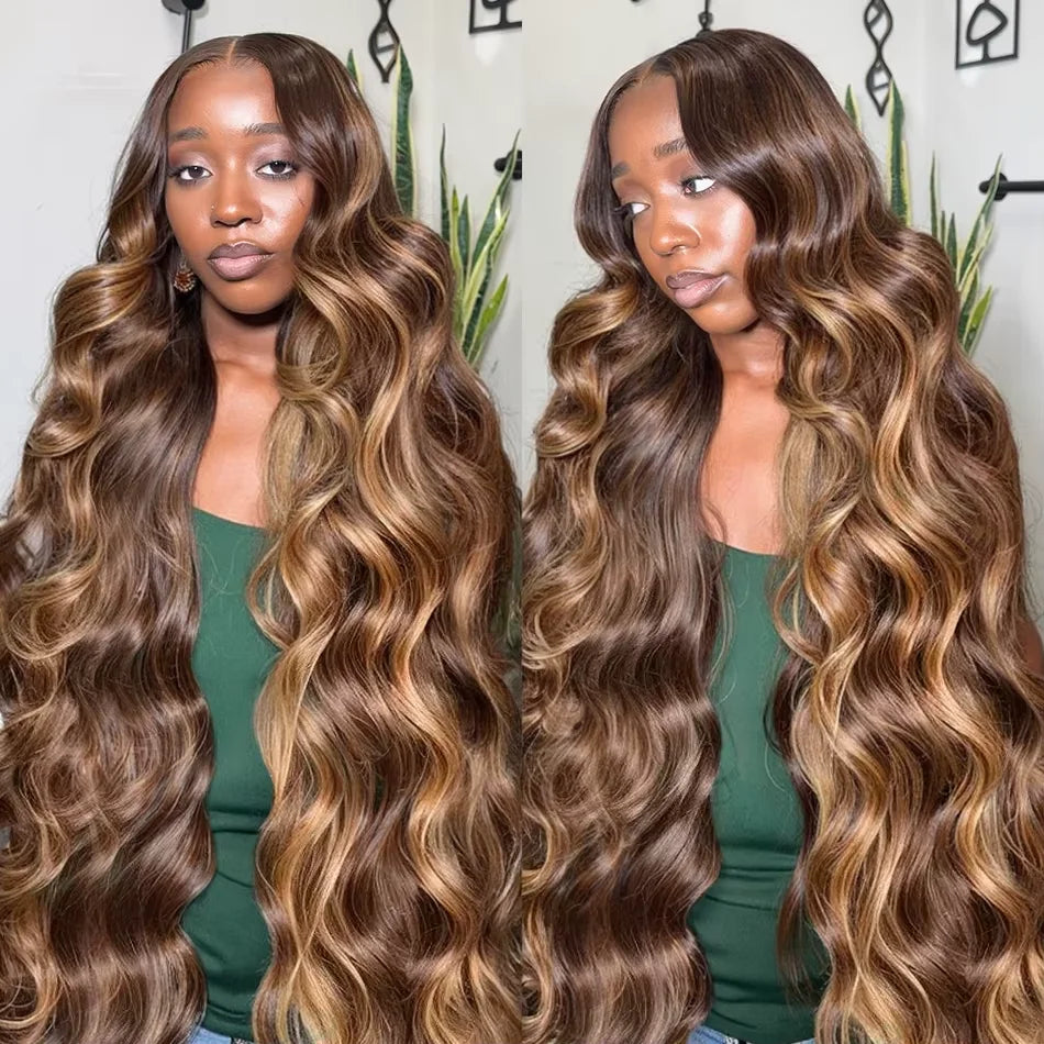 Human Hair Bundles Body Wave Bundles Remy 4/27 Highlight Hair Piano Color Hair Honey Blonde Highlight  1 2 3 4 Bundles For Women