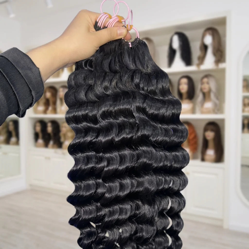 Raw Crochet Hair Unprocessed Indian Virgin Remy Hair Extension Feathering Tip Crochet Braiding Natural 100% Human Hair Bundle