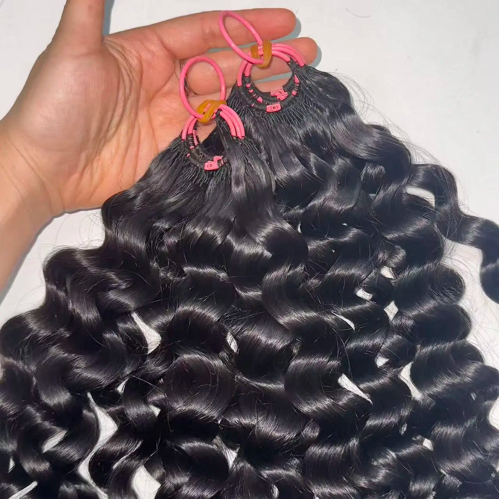 Raw Crochet Hair Unprocessed Indian Virgin Remy Hair Extension Feathering Tip Crochet Braiding Natural 100% Human Hair Bundle