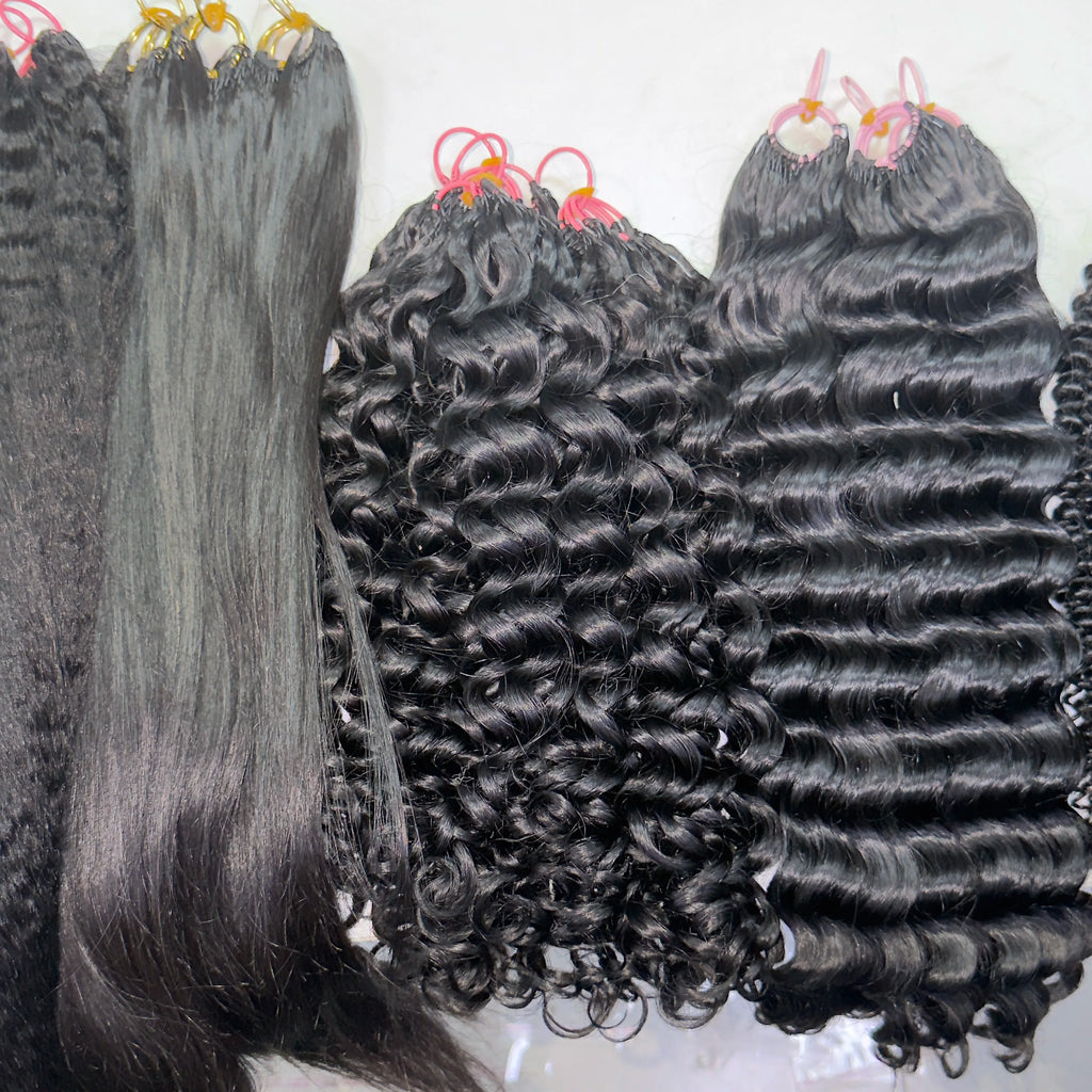 Raw Crochet Hair Unprocessed Indian Virgin Remy Hair Extension Feathering Tip Crochet Braiding Natural 100% Human Hair Bundle