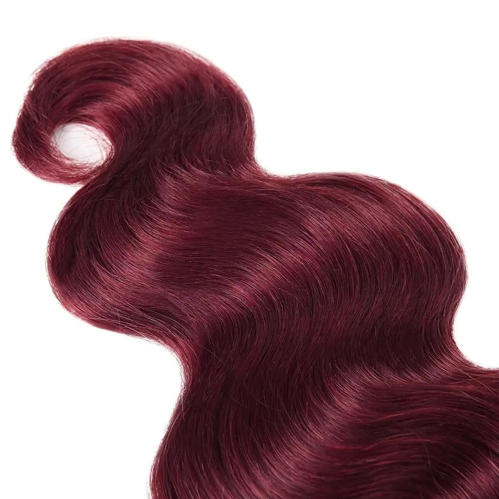 Burgundy 99J Human Hair Bundles 12A 100% Brazilian Raw Human Hair Bundles Quick Weave Double Weft For Women Hair Extensions