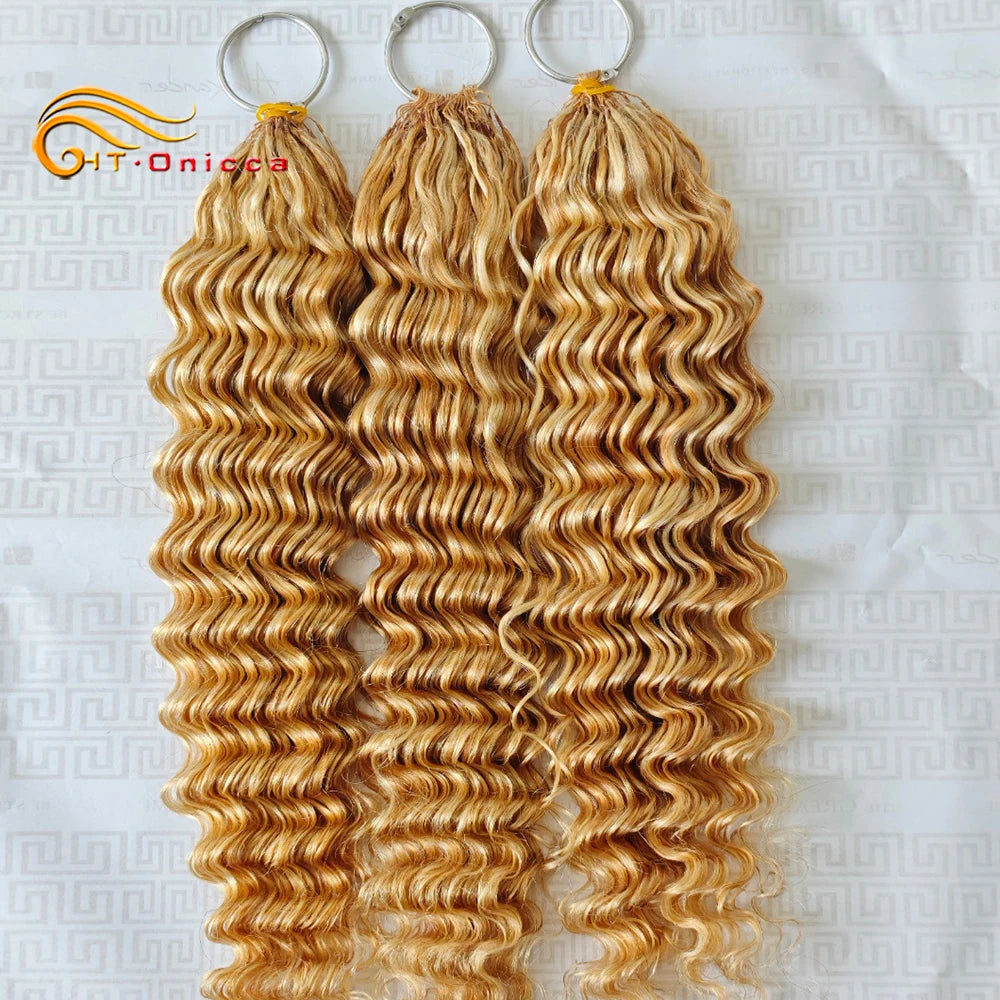 613 Feather Crochet Braids Boho Human Hair For Braiding Deep Wave Pre-Separated Miracle Knots Crochet 100% Human Hair Extensions