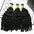 3/4 Bundles Human Braiding For Boho Braids Burmese Curly Bundles Human Hair For Bohemian Knotless Braids Curly Crochet Hair Exte