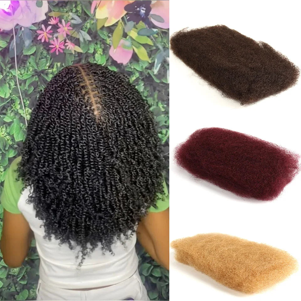 27 Blonde  QVR Afro Kinky Bulk Hair No Attachment For Man Afro Curly Bulk Human Hair Remy Dreadlock Natural Color Braids Hair