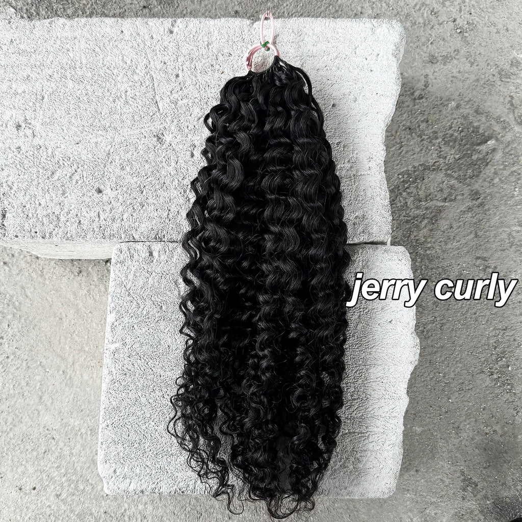 Feather Crochet Human Hair Pre-Separated Curly Bulk Hair for Braiding Human Hair Knotless Crochet Hair Extensions 14-18inch