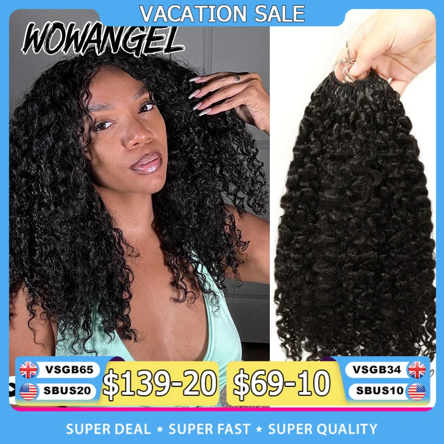 Burmese Curly Feather Crochet For Braiding Pre-Separated Invisible Knotless Crochet Hair 100% Human Hair Extensions For Women