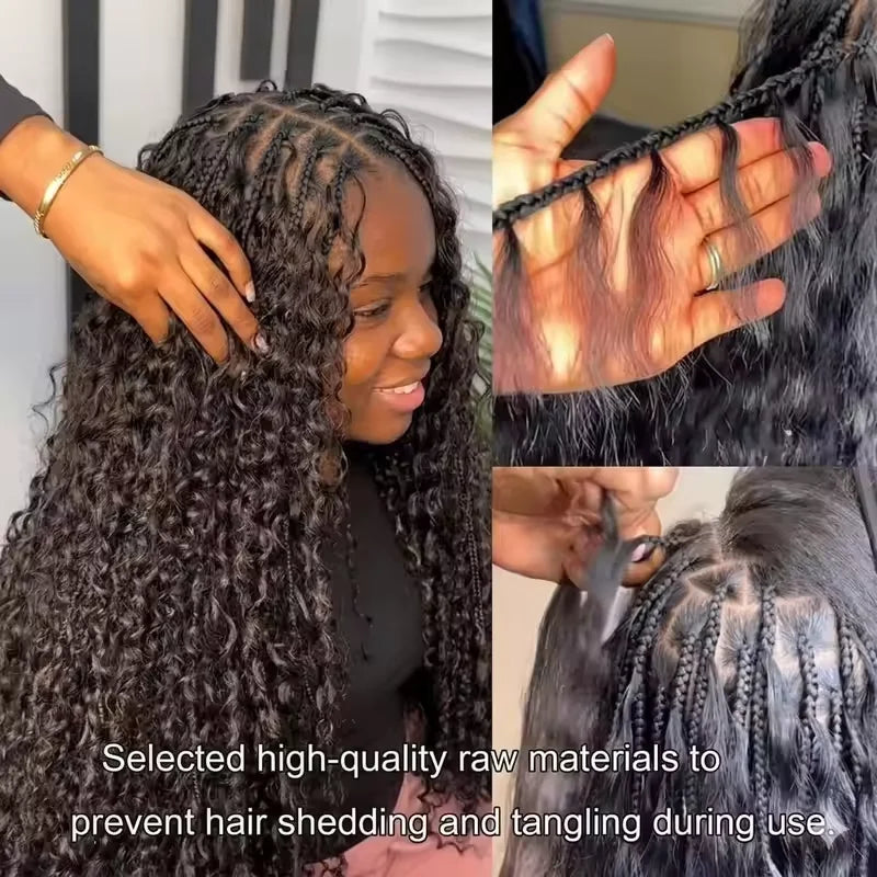 3/4 Bundles Human Braiding For Boho Braids Burmese Curly Bundles Human Hair For Bohemian Knotless Braids Curly Crochet Hair Exte
