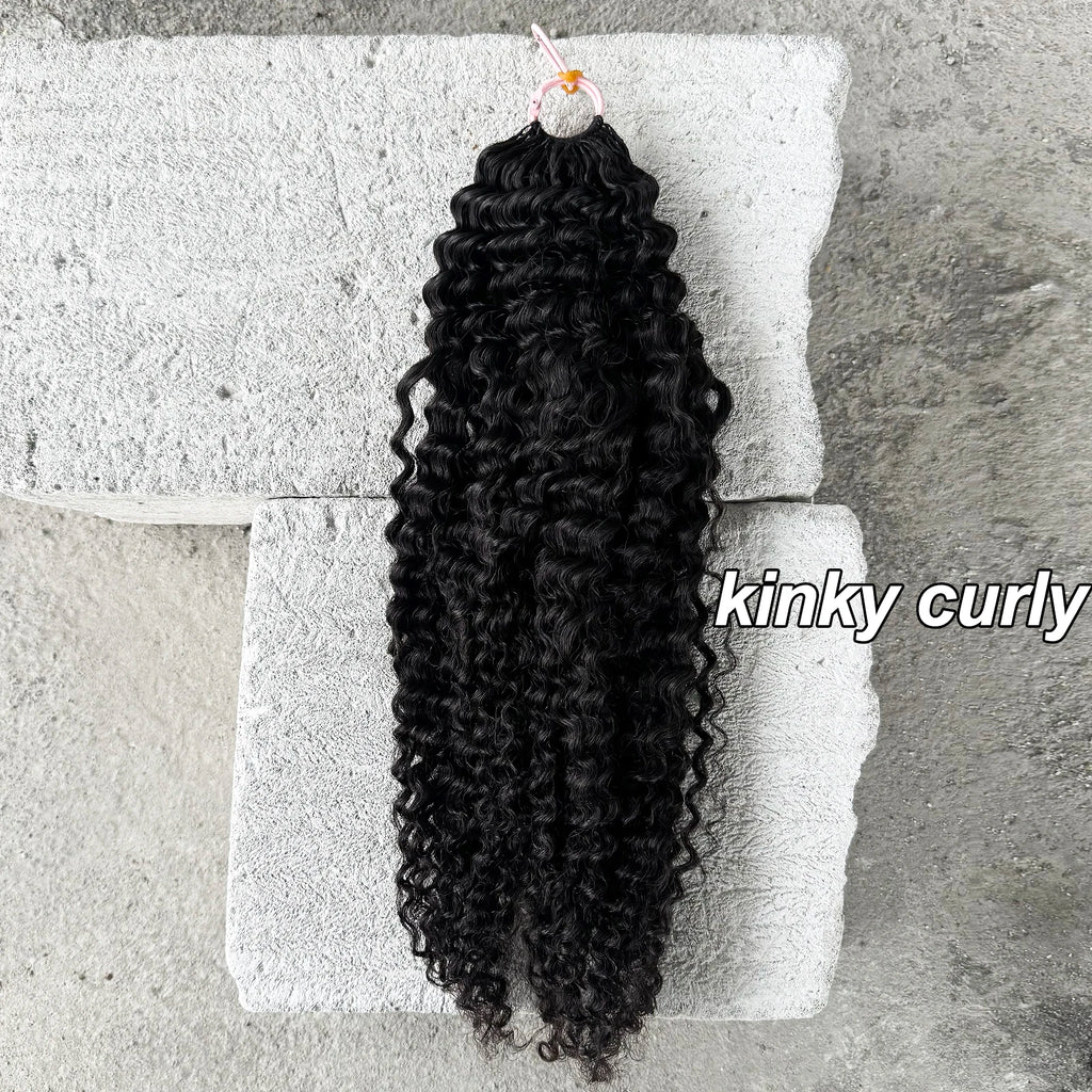 Feather Crochet Human Hair Pre-Separated Curly Bulk Hair for Braiding Human Hair Knotless Crochet Hair Extensions 14-18inch
