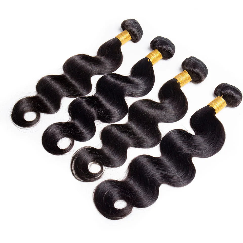 Body Wave Bundles Human Hair Brazilian Weaving Hair Glueless Weave Black 3 4 Bundles Deal Natural 30 Inch Bundle Hair Extensions