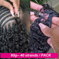 60g/pack Feather Human Crochet Hair for Braiding Deep Wave Crochet Human Hair Knotless Miracle Knots Hair Extensions Boho Braids