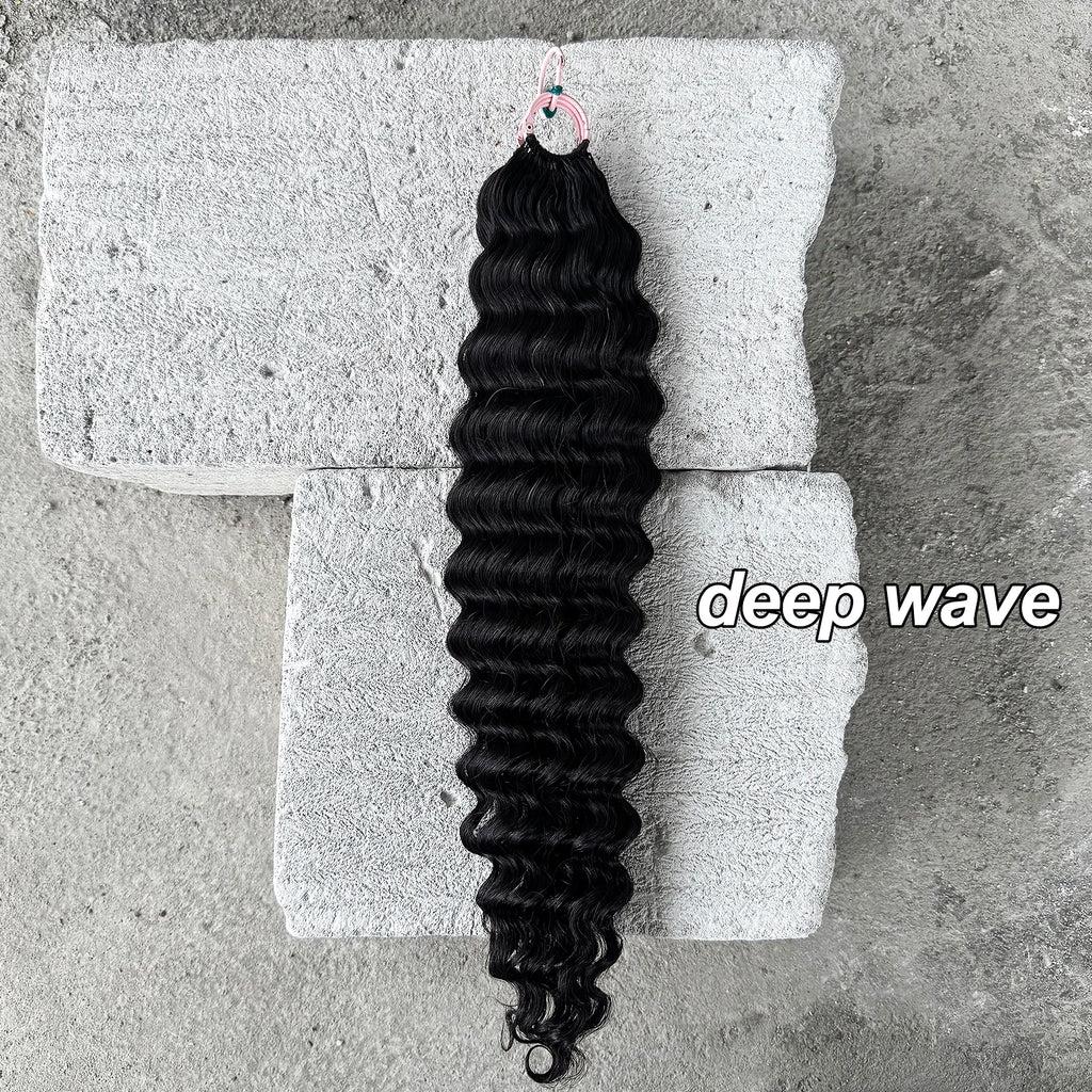 Feather Crochet Human Hair Pre-Separated Curly Bulk Hair for Braiding Human Hair Knotless Crochet Hair Extensions 14-18inch