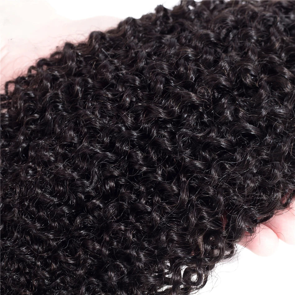 Natural Raw Human Hair Bundles 1/3/4 Kinky Curly Bundles Peruvian Human Hair Weave Bundles 8”-30" Kinky Curly Hair Extensions