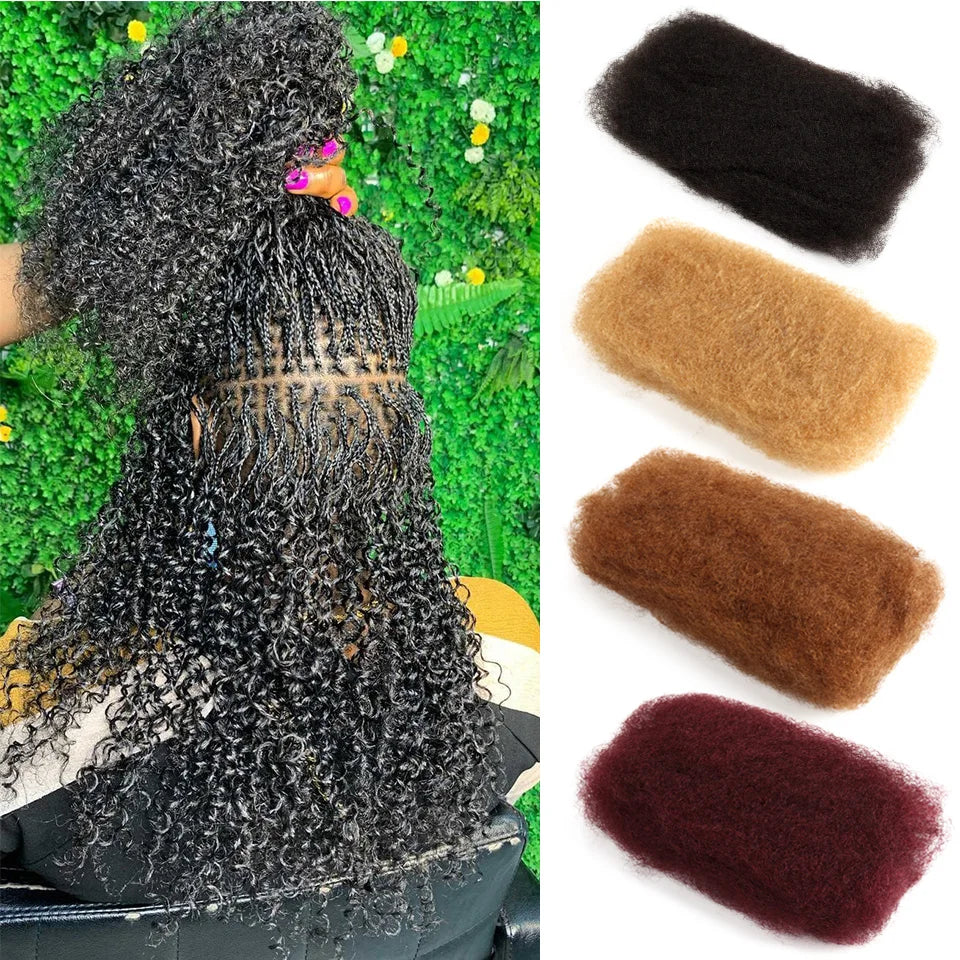 27 Blonde  QVR Afro Kinky Bulk Hair No Attachment For Man Afro Curly Bulk Human Hair Remy Dreadlock Natural Color Braids Hair